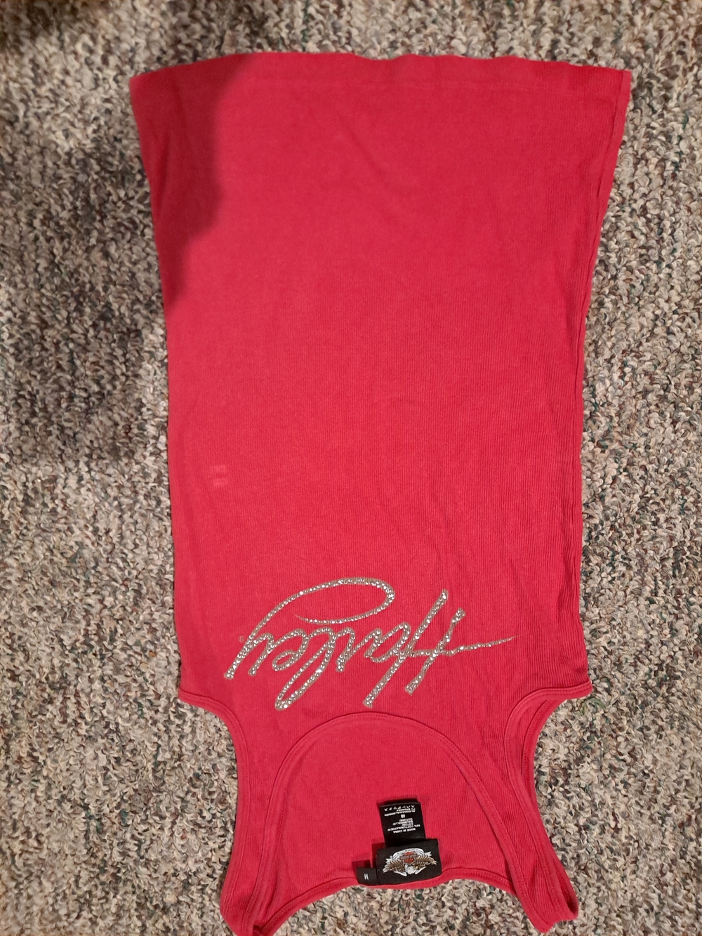 Harley-Davidson Red Tank with Silver Studded Script - Picture 2 of 4